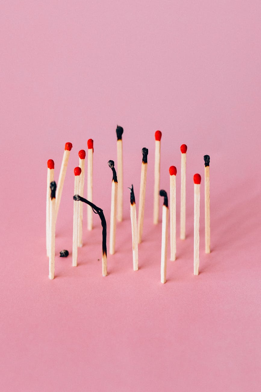 burned matchsticks
